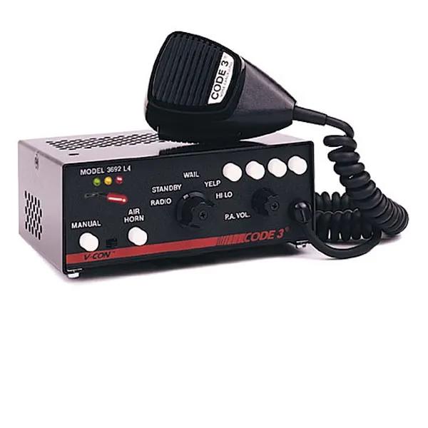 Code 3 V-Con Siren, HyperYelp &Hardwired Microphone/Air Horn