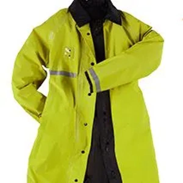Neese Raincoat, 48" Reversible Black/Lime W/Hood & Trim