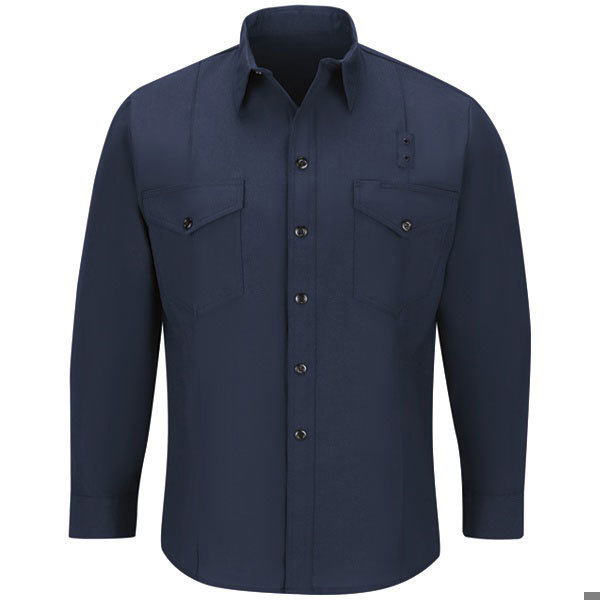 Workrite Mens Classic LS FF Shirt; Navy
