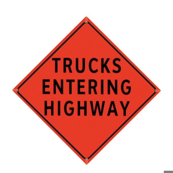 DSP 48" Superbright Roll Up Sign, Scr: Trucks Entering HWY
